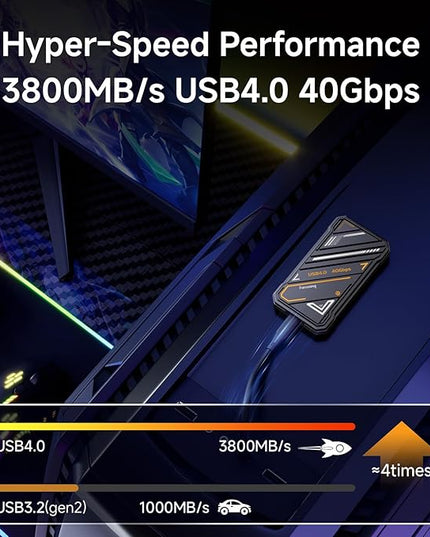 fanxiang External SSD 1TB, Up to 3800MB/s USB 4.0, (Thunderbolt 3/4), External Solid State Drive, Portable SSD Type-C External Hard Drive for iPhone 15/Pro/PC/Laptops/Professionals/Gaming, PS3000
