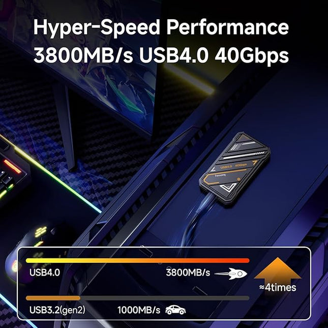 fanxiang External SSD 1TB, Up to 3800MB/s USB 4.0, (Thunderbolt 3/4), External Solid State Drive, Portable SSD Type-C External Hard Drive for iPhone 15/Pro/PC/Laptops/Professionals/Gaming, PS3000