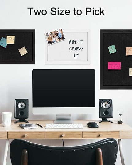 TORASO Cork Board Bulletin Board, Cork Boards for Walls with Pins, Eye Bolts, gaskets, Screws, Pin Board for Office, School and Home (All Black, 17“x23-1P)