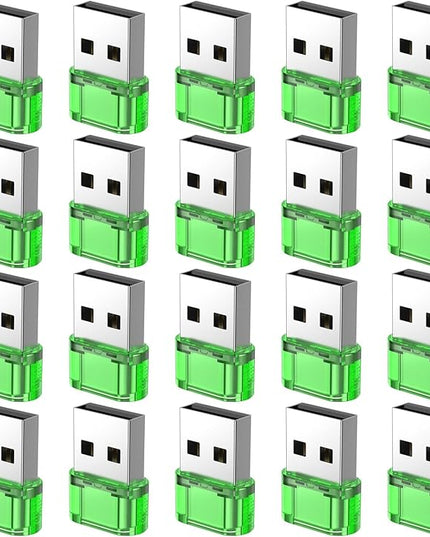USB C to USB A Adapter 20 Packs, Type C Female to USB Male Converter Power Charger or OTG Function Adapter, Compatible for MagSafe Apple Watch Series/SE/Ultra 2 iPhone 15/16 Plus Pro Max AirPods Pro