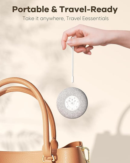Portable Sound Machine, Long Battery with Loud Bluetooth Speaker, 39 Special Soothing Sounds, White Noise Sound Machine for Sleeping