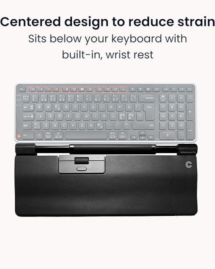 Contour RollerMouse Pro Ergonomic Central Rollerbar Design for Neck, Shoulder & Wrist Pain Relief, 6 Programmable Buttons, 600-2800 DPI, Productivity Plug & Play Mac & PC - Wireless - Regular