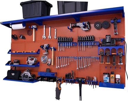 OmniWall Weekend Warrior XL Metal Pegboard Wall Organization System (Orange/Blue)