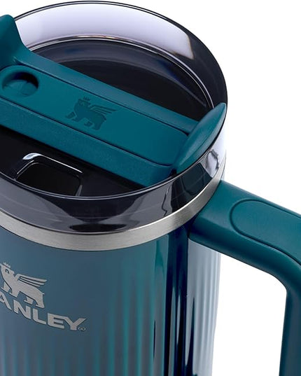 STANLEY Quencher H2.0 Tumbler with Handle and Straw 30 oz | Flowstate 3-Position Lid | Cup Holder Compatible for Travel | Insulated Stainless Steel Cup | BPA-Free | Fluted Marina Shine