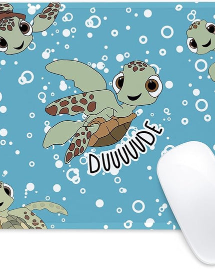 Cute Sea Turtle Square Mouse Pad,Non-Slip Rubber Base Mouse Pad,Home Office Decoration Desktop Accessory,Laptop Mouse Pad for Office Laptops, 9.4x7.8x0.12inch.