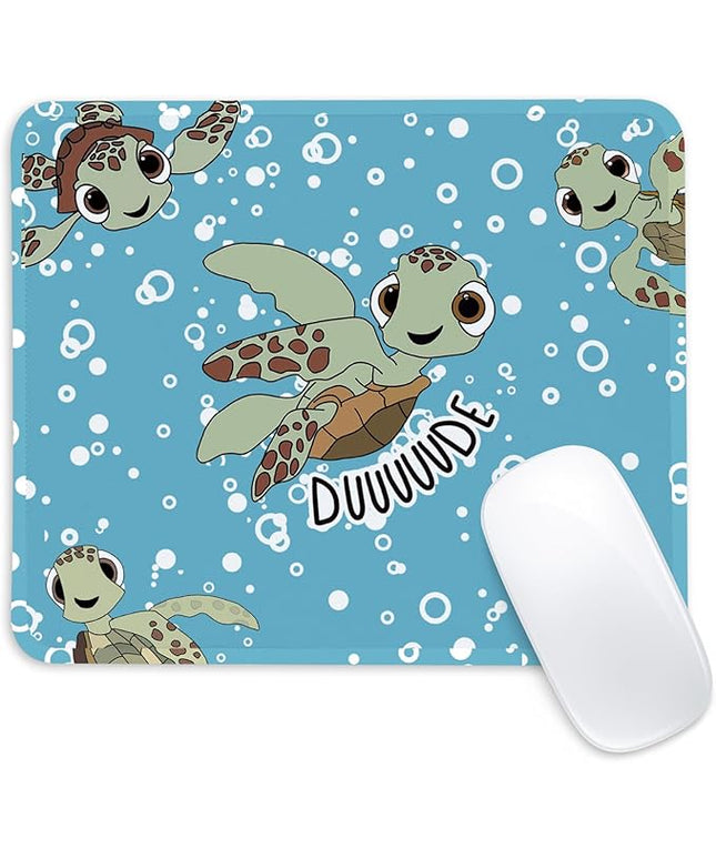 Cute Sea Turtle Square Mouse Pad,Non-Slip Rubber Base Mouse Pad,Home Office Decoration Desktop Accessory,Laptop Mouse Pad for Office Laptops, 9.4x7.8x0.12inch.