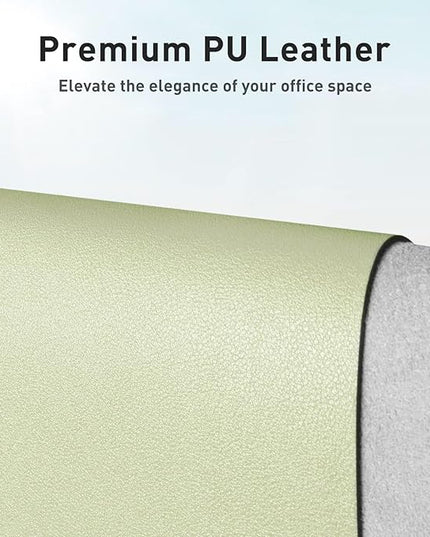 Aothia Leather Desk Pad Protector, Large Mouse Pad, Office Desk Mat, Non-Slip PU Leather Desk Blotter, Laptop Desk Pad, Waterproof Desk Writing Pad for Office and Home (Grass Green, 23.6" x 13.7")