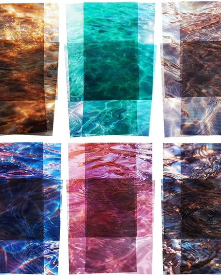 AuriicLeaf Wave PET Scrapbook Stickers Set, 60PCS Ocean Ephemera for Scrapbooking, Junk Journaling, Crafting, DIY Projects, Diaries, and Art Supplies