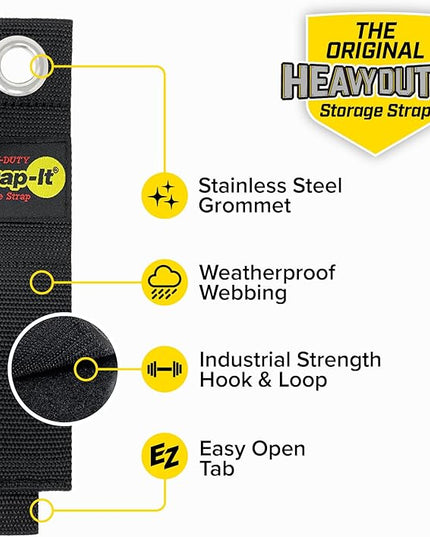 Heavy-Duty Wrap-It Storage Straps (Assorted 12 Pack) - Stocking Stuffer for Hanging Extension Cord Organizer for Cable Management and Storage on Garage Wall, RV Gadgets and Appliances