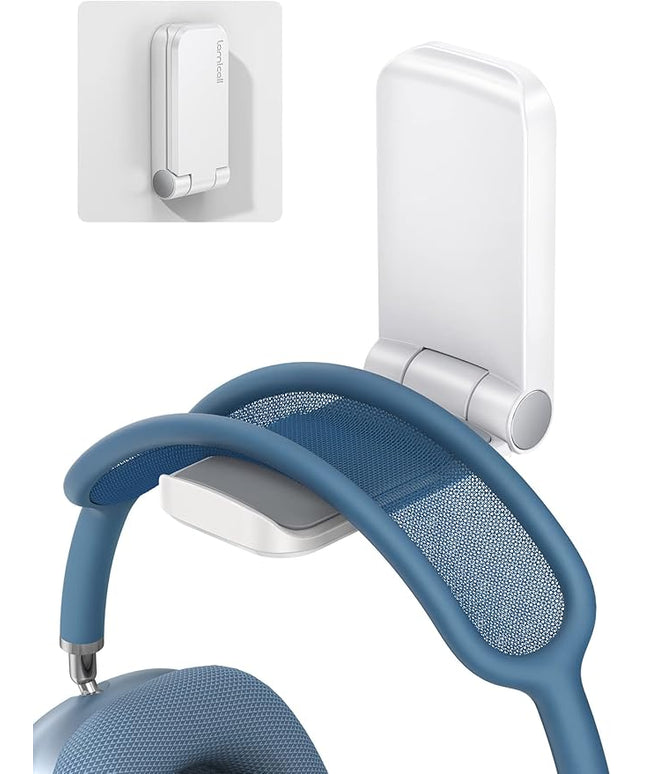Lamicall Headphone Stand, Sticky Headset Hanger - Adhesive Headphone Holder Hook Mount, Headset Stand Holder Clip Under Desk, Earphone Clamp for Airpods Max, HyperX, Sennheiser, White