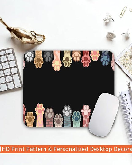 Square Mouse Pad Cute Cat Claw,Personalized Premium-Textured Custom Mouse Mat Design,Washable Mousepad Cloth,Non-Slip Rubber Base Computer Mouse Pads for Wireless Mouse