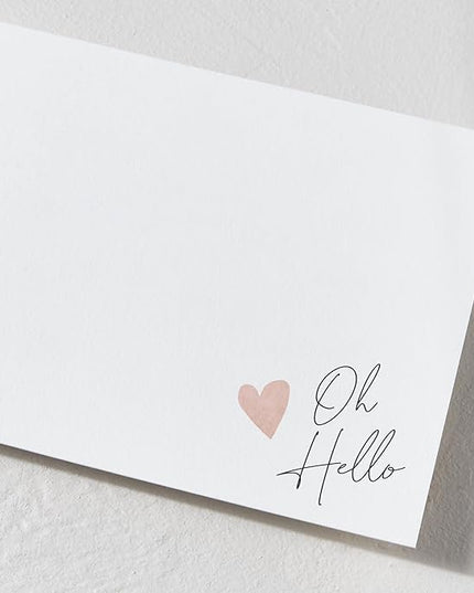 Minted Signed Heart Stationery Cards,10 Ct,Blank Cards and Envelopes For Thank You Notes,Invitations & Handwritten Messages,Note Cards & Stationery Set,Gifts for Women,Blush Pink Color Theme,10 Count