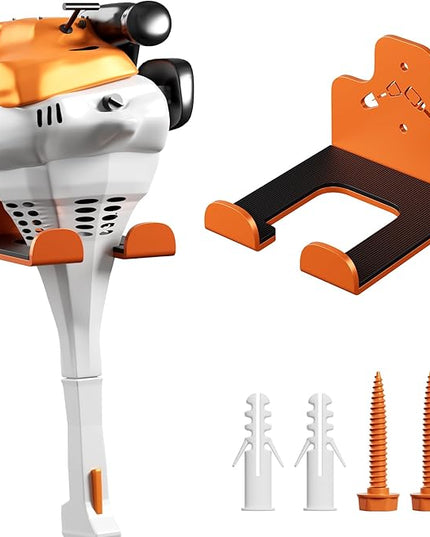 Garage Storage Trimmer Rack, Weed Whackers Holder Organizer Garden Power Tool Hanger Wall Mounted for Garage Trimmer, Hedge Trimmer, Grass Trimmer, Garden Tools,1 Pack(Orange)