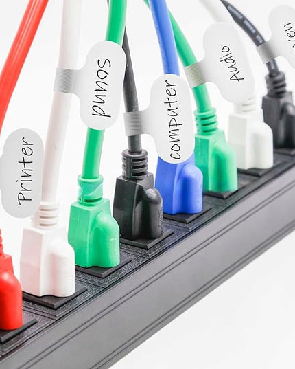 40 Pcs Cable Labels Hook and Loop Cable Labels Self Adhesive Writable Cable Wraps Paste Wire Tags Mini Waterproof Cable Tags for Electronics Computers Management Organizer Identification