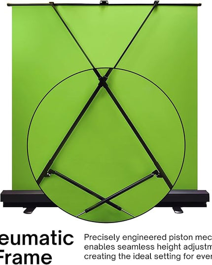 [Wide Version] Pixio Green Screen Extra Large Backdrop 78" L x 78" W - Free Standing, Portable, Collapsible, Auto-Locking Green Screen Background for Photoshoots, Filming, Streaming, TikTok, Zoom