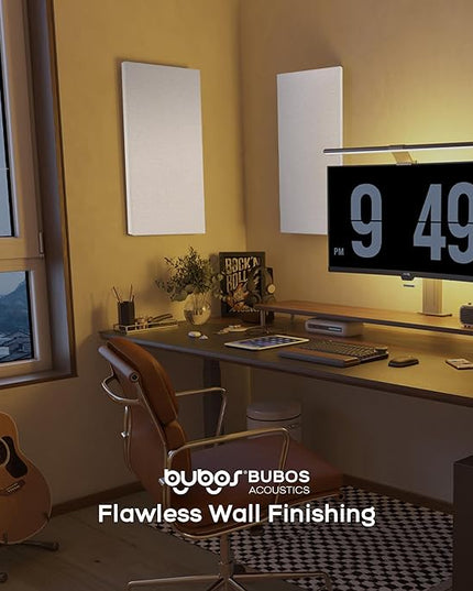 BUBOS 4 PCS Acoustic Panels,23.6''x11.8'' Fabric Soundproof Wall Panels,Self-adhesive Sound Absorbing Panels for Studios, Office, Home Theater,Fabric-Clad Linen