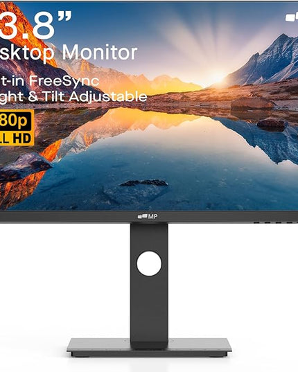 New Mobile Pixels 23.8'' Computer Monitor, 75Hz FHD1080P IPS Monitors with VESA Mounting, Rotatable, Height/Tilt Adjustment for Ergonomic Viewing, Frameless, Anti-Glare, Gaming Monitor with FreeSync