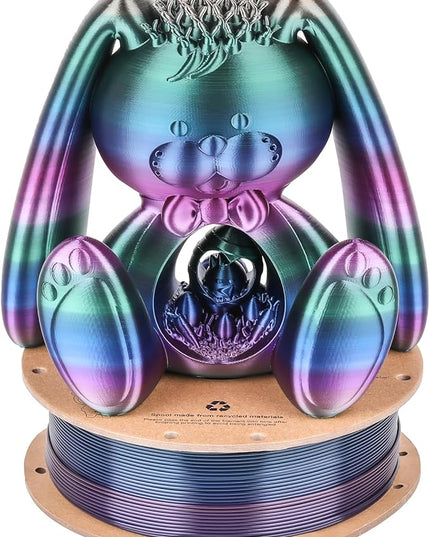 Sovol 3D Printer Silk Shiny Multicolored Fast Change Rainbow PLA 1kg (2.2 lbs) Spool 3D Printing Materials, Dimensional Accuracy +/- 0.03 mm, 1.75 mm, Purple Rainbow