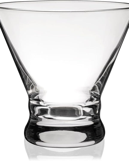 True Stemless Martini Glasses, Set of 4, 8 oz Modern Cocktail Glasses for Martinis, Manhattans, Cosmopolitans, Cocktail Glass Set, Dishwasher Safe, 8 oz, Set of 4
