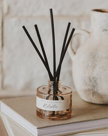Sweet Water Decor Relaxation Reed Diffuser – Room Decor Aesthetic with Long-Lasting Premium Fragrance of Eucalyptus, Cedar, Patchouli, Vanilla 4 Months – Ideal for Aromatherapy and Home Decor