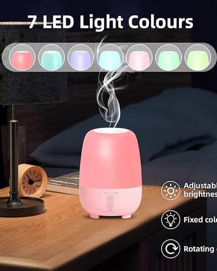 SEEDSEEL Cordless Essential Oil Diffuser 150ML, Rechargeable Battery, 7H Runtime, 7 LED Lights, Mini Portable Aromatherapy Diffuser for Home, Office, Bathroom, Travel