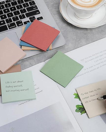 (24 Pack) Sticky Notes 3x3 in., Sticky Note Pads, Vintage Colors Self-Stick Notes Pads, Strong Adhesive, Recyclable, Easy to Post for Home, Office, Notebook