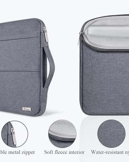 Voova 14 15 Inch Laptop Sleeve Case, Waterproof Computer Bag Cover Compatible with MacBook Air 15 M2/M3/M4 2022-2025, MacBook Pro 15, Hp chromebook 14, 14-15” Dell Lenovo Acer Asus, Grey