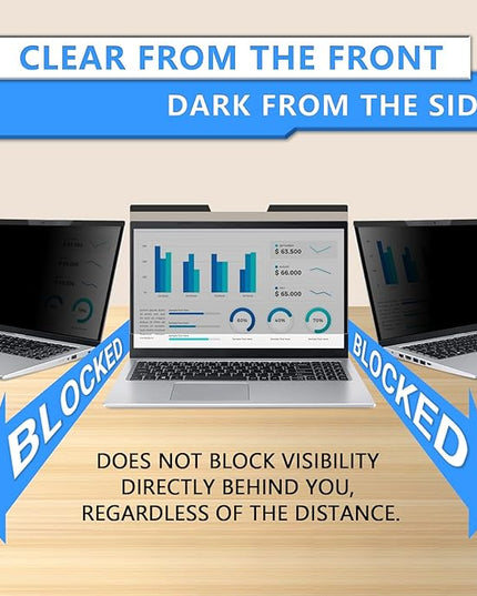 ZOEGAA Magnetic 13.3 Inch Laptop Privacy Screen Filter, for HP Dell Acer Asus Samsung Lenovo, Removable 16:9 Laptop Screen Privacy Shield, Anti Spy, Anti Glare, Blue Ray Reduction