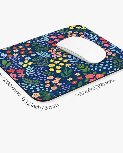 Square Mouse Pad Flowers,Personalized Premium-Textured Custom Mouse Mat Design,Washable Mousepad Lycra Cloth,Non-Slip Rubber Base Computer Mouse Pads for Wireless Mouse