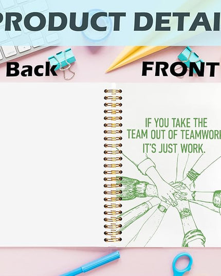 Yhtrg Welcome to the Team Gifts Spiral Notebooks, Gifts for Team Members at Work, Teams Appreciation Gift for Employees, Green Journal Notebook for Women Men Coworkers, 5.5x8.3 Inch
