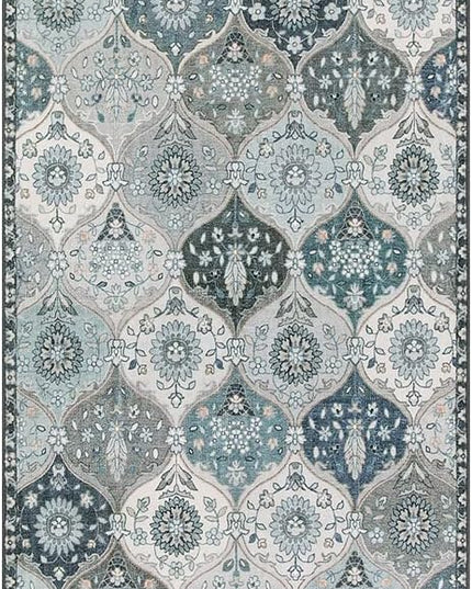 Lahome Moroccan Washable Runner Rug, 2'5''x8' Ultra-Thin Vintage Kitchen Runners for Hallways, Oriental Non-Slip Hallway Rug Carpet for Entryway Bedroom Laundry Room Foyer, Blue