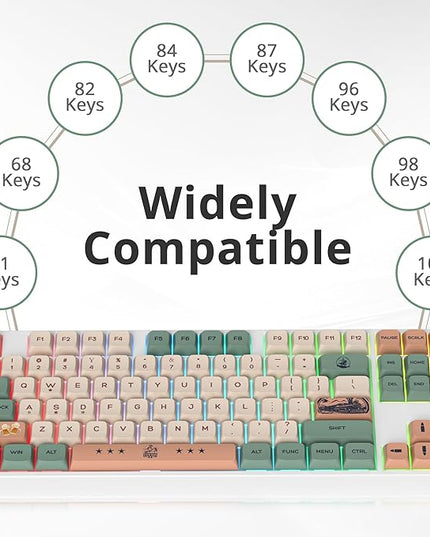 Guffercty kred 136-keycaps XDA Profile PBT Keyboard Key caps Full Set, Custom Keycaps Dye Sublimation for 61/68/84/87/108 Mechanical Keyboard (Cowboy)