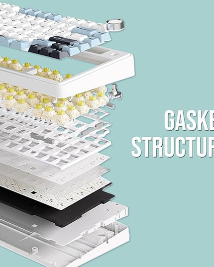 EPOMAKER x Aula F75 Gasket Mechanical Keyboard, 75% Wireless Hot Swappable Gaming Keyboard with Five-Layer Padding&Knob, BT/2.4GHz/USB-C, RGB (Green, LEOBOG Reaper Switch)