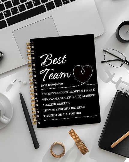 Best Team Definition Office Notebooks for Work, Team Gifts Notebook Journal, Office Gifts for Coworkers, Team Appreciation Gifts, Office Hardcover Spiral Notebook 5.5x8.3 Inch