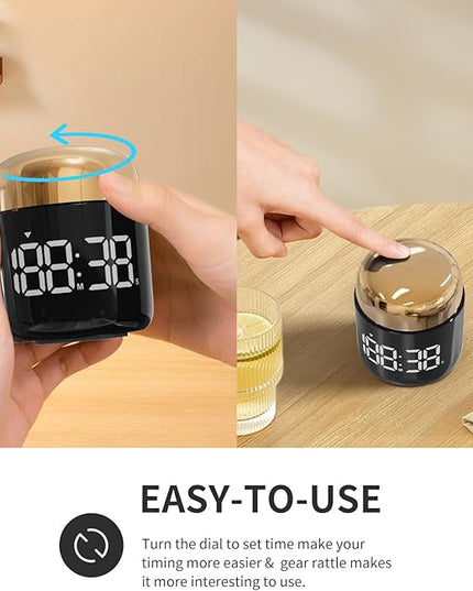 Digital Kitchen Timer,Countdown Countup Timer with Large LED Display Volume Adjustment,Timer for Cooking, Classroom Time for Kids and Teachers. (Gold)