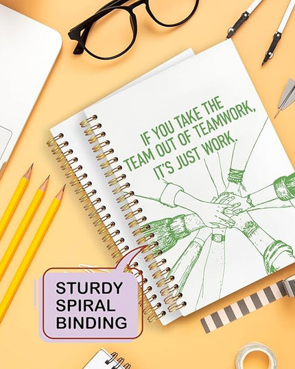 Yhtrg Welcome to the Team Gifts Spiral Notebooks, Gifts for Team Members at Work, Teams Appreciation Gift for Employees, Green Journal Notebook for Women Men Coworkers, 5.5x8.3 Inch