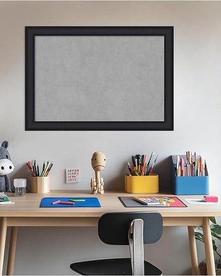 Amanti Art Black Framed Magnetic Board 19x27 Medium Vision Board for use with Magnets, 100% Metal Sheet to Display Items as Office Decor or for Home Organization in mudroom, Kitchen or Kids Room