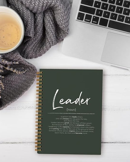 OXW Leadership Gifts Notebook Journal, Leader Gifts for Women Men, Office Notebook for Work, Thank You Gifts for Leader Mentor Boss Supervisor, Dark Green Spiral Notebook 5.5 x 8.3