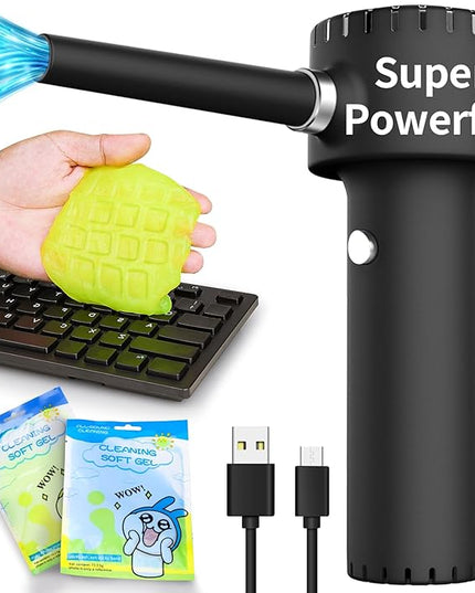 Compressed Air Duster, Electric Air Duster, Portable 45000 RPM Cordless Dust Blower, 6000mAh Battery Air Can Duster, Powerful Computer Keyboard Cleaning Air Spray, Rechargeable Electric Canned Air
