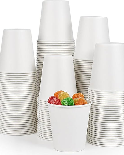 TV TOPVALUE 200 Pack 5 oz Paper Cups, Disposable Small Bathroom Mouthwash White Cups for Office, Parties, Travel, Picnics and Events