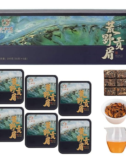 Organic White Tea Cake - White Organic Tea 6 Boxes Gift Set Cakes - 2023 Harvest Hand Picked, 6.34oz / 180g Chinese Fujian Ancient Gongmei Tree Premium Gifts for Home, Office,Camping Drinking