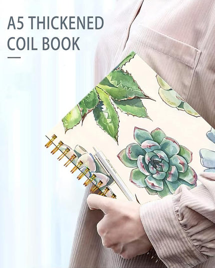 iampanda Spiral Journal Notebook,Strong TwinWire Binding with Premium Paper for Girl Women,Watercolor Design 60 Sheets A5 College Ruled NotebookJournal,Perfect for School Office Home Gifts,Cute