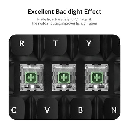 Kailh Box Jade Mechanical Switch Set – 110PCS Clicky Switches, 50g Actuation Force, 3.6mm Travel, MX-Compatible 3-Pin, SMD LED Support, for Typists, DIY Builds & Custom Keyboards