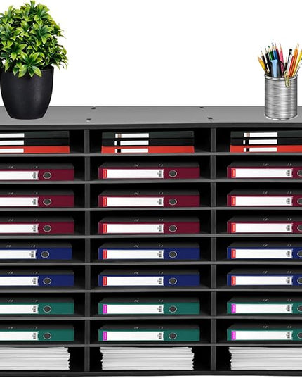 Literature Organizer 27 Slots Compartments Desktop File Sorter Mail Center Paper Storage Cabinet Home & Office Mailbox School Classroom Keepers