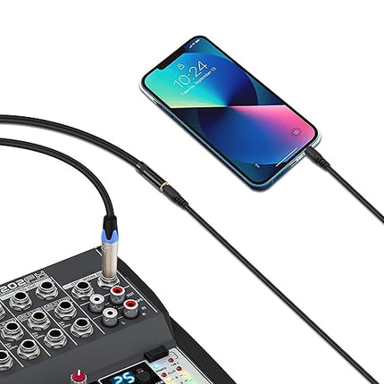 PNGKNYOCN 1/4 to 1/8 Headphone Adapter，6.35mm TRS Male to 3.5mm Female Stereo Jack Audio Adapter Extension Cable for Headphones, Amplifiers, Guitar,Amplifiers(0.3M/1FT)