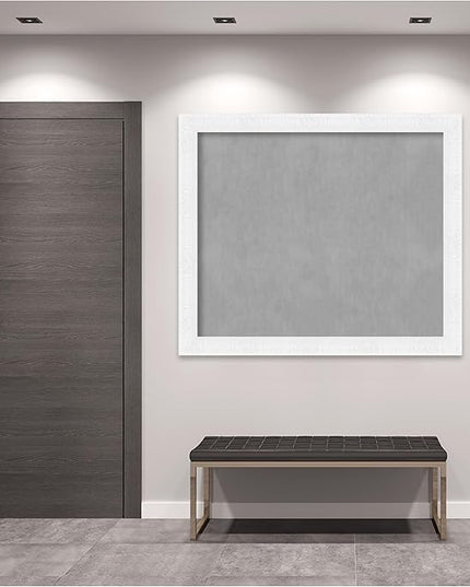 Amanti Art White Framed Magnetic Board 47x55 Oversize Vision Board for use with Magnets, 100% Metal Sheet to Display Items as Office Decor or for Home Organization in mudroom, Kitchen or Kids Room