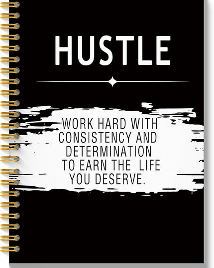 Inspirational Hustle Quotes Journal, Motivational Journal Notebook for Work, Inspirational Gifts for Women Men, Office Gifts for Coworker Colleague, Hardcover Spiral Notebook 5.5x8.3