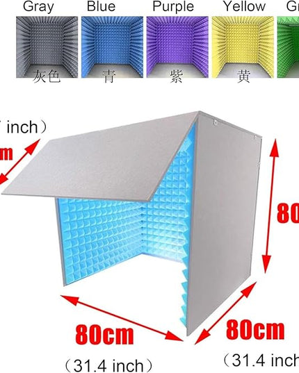 V3VOGUE Desktop Soundproof Cover, Portable Vocal Recording Booth, Isolation Booth Box for Home Studio, Microphone Recording Equipment, Ecosfriendly Material, for Podcasts Work Singing Broadcasting