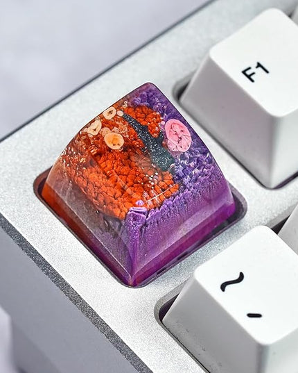 Whale Shark Artisan Keycap Orange Purple Ocean Keycap R1 SA Profile Custom Sea Creatures Keycaps 1U ESC Handmade Gaming Resin Key Cap Cherry MX Switch Compatible Mechanical Keyboard Ocean Lover Gift