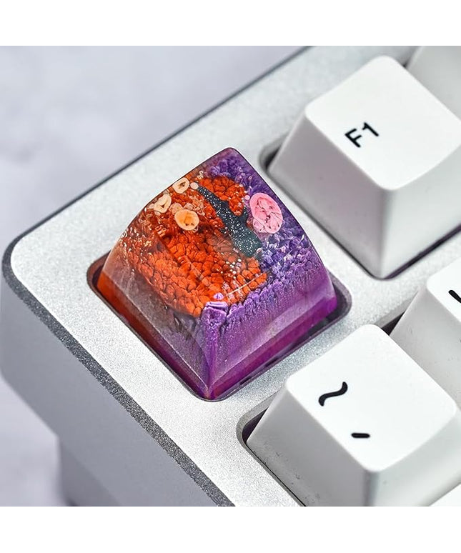 Whale Shark Artisan Keycap Orange Purple Ocean Keycap R1 SA Profile Custom Sea Creatures Keycaps 1U ESC Handmade Gaming Resin Key Cap Cherry MX Switch Compatible Mechanical Keyboard Ocean Lover Gift